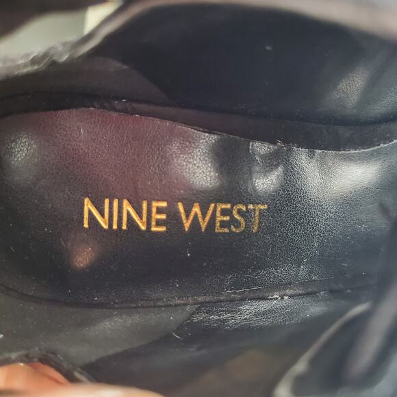 Nine West INESELLA Black Peep Toe Tie Up Pumps Size 6M - Picture 8 of 12